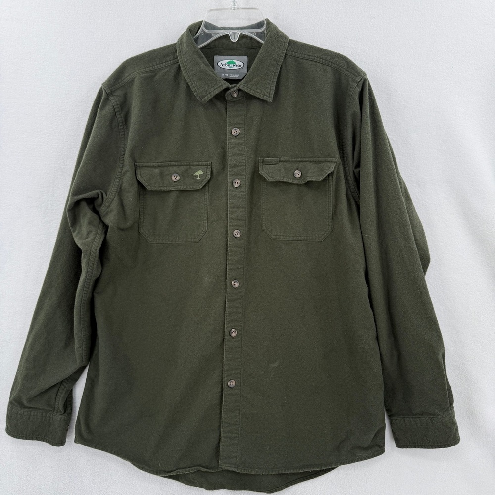 Arborwear Flannel Shirt Mens XL Green Long Sleeve Cotton Workwear AW 205162